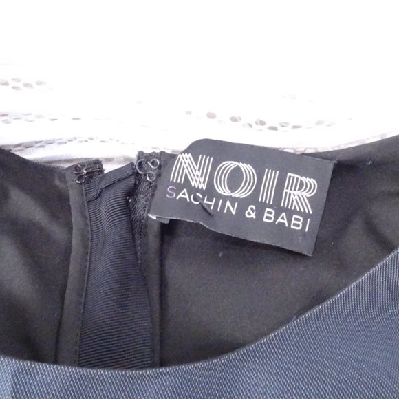 Sashin & Babi Noir NWT $1,25.00 Black Navy and White Fit and Flare DRESS SZ S - Picture 6 of 15